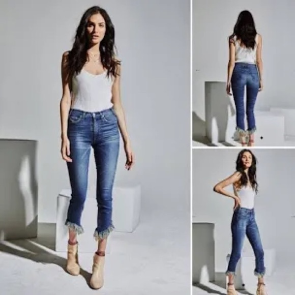 McGuire Valletta straight crop jeans with raw hem size 25 - Picture 1 of 11